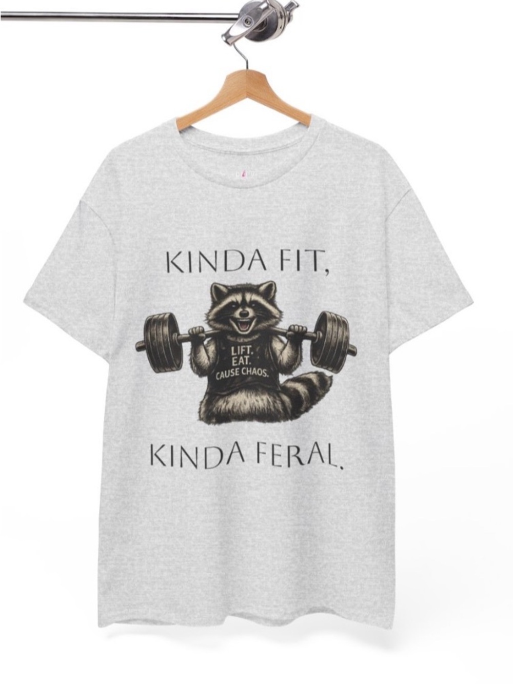 NEW! Oversized Tee “Kinda Fit Kinda Feral” Gray